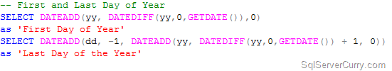 SQL Server First And Last Day Of Year Quarter Month And Week